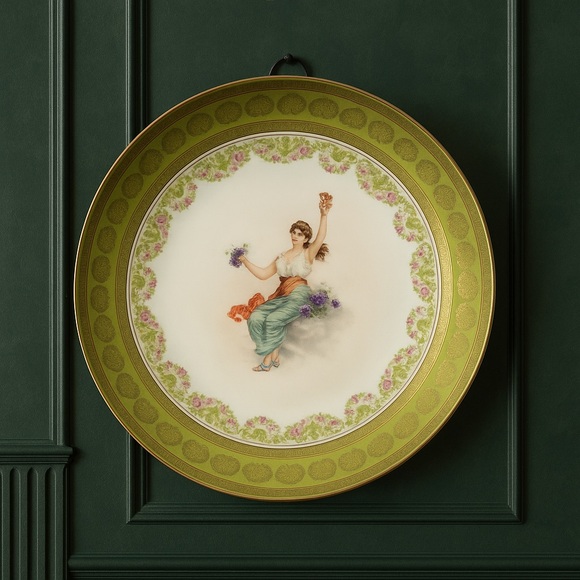 Victoria Carlsbad Austria Other - Wine Maiden Victoria Carlsbad Austria 12” Bacchante Kaufmann Bowl Green Gold Lg